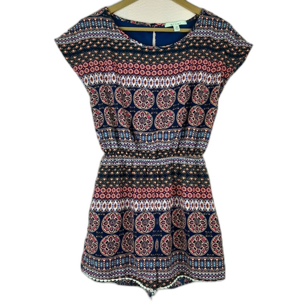 Miami Junior Romper Boho Short Sleeve Made in USA Spring Summer Size M